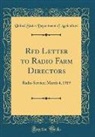United States Department Of Agriculture - Rfd Letter to Radio Farm Directors