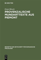 Ernst Hirsch - Provenzalische Mundarttexte aus Piemont