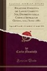 Carlo Municchi - Relazione Statistica dei Lavori Compiuti Nel Distretto della Corte d'Appello di Genova, nell'Anno 1882