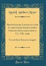 Rudolf Adelbert Meyer - Französische Lieder aus der Florentiner Handschrift Strozzi-Magliabecchiana CL. VII. 1040