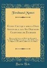 Ferdinand Montet - Étude Critique sur la Date Assignable aux Six Derniers Chapitres de Zacharie