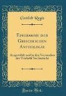 Gottlob Regis - Epigramme der Griechischen Anthologie
