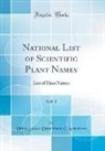 United States Department Of Agriculture - National List of Scientific Plant Names, Vol. 1