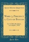 Boston Election Department - Ward 3, Precinct 1, City of Boston
