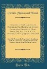 Christie Manson and Woods - Catalogue of the Collection of Pictures by Old Masters and Modern Pictures and Drawings, of Henry White Esq., D. I., F. S. A. F. G. S., Deceased, Late of 30 Queen's Gate, S. W