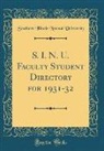 Southern Illinois Normal University - S. I. N. U. Faculty Student Directory for 1931-32 (Classic Reprint)