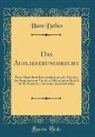 Hans Delius - Das Auslieferungsrecht