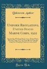 Unknown Author - Uniform Regulations, United States Marine Corps, 1922