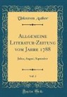 Unknown Author - Allgemeine Literatur-Zeitung vom Jahre 1788, Vol. 3