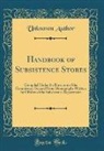 Unknown Author - Handbook of Subsistence Stores