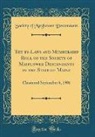 Society Of Mayflower Descendants - The by-Laws and Membership Roll of the Society of Mayflower Descendants in the State of Maine