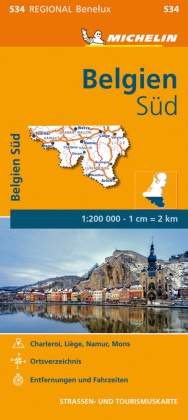MICHELI,  Michelin - Michelin Karte Belgien Süd - Straßen- und Tourismuskarte 1:200.000