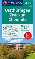 KOMPASS-Karte GmbH, KOMPASS-Karten GmbH, KOMPASS-Karten GmbH - KOMPASS Wanderkarten-Set 804 Ostthüringen, Zwickau, Chemnitz (2 Karten) 1:50.000