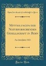 Naturforschende Gesellschaft In Bern - Mitteilungen der Naturforschenden Gesellschaft in Bern