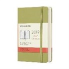 Moleskine 12 Monate 2019 Tageskalender, P/A6, Hard Cover, Flechten Grün
