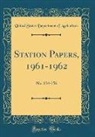 United States Department Of Agriculture - Station Papers, 1961-1962