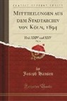 Joseph Hansen - Mittheilungen aus dem Stadtarchiv von Köln, 1894, Vol. 9