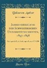 Unknown Author - Jahresverzeichnis der Schweizerischen Universitätsschriften, 1897-1898