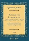 Unknown Author - Blätter für Literarische Unterhaltung, 1838, Vol. 2