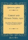 Unknown Author - Christ and Human Need, 1921
