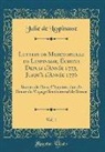 Julie De Lespinasse - Lettres de Mademoiselle de Lespinasse, Écrites Depuis l'Année 1773, Jusqu'à l'Année 1776, Vol. 1