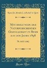 Naturforschende Gesellschaft In Bern - Mittheilungen der Naturforschenden Gesellschaft in Bern aus dem Jahre 1898
