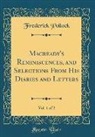 Frederick Pollock - Macready's Reminiscences, and Selections From His Diaries and Letters, Vol. 1 of 2 (Classic Reprint)