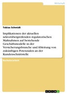 Tobias Schmidt - Implikationen der aktuellen sektorübergreifenden regulatorischen Maßnahmen auf bestehende Geschäftsmodelle in der Versicherungsbranche und Ableitung von zukünftigen Potenzialen an der Kundenschnittstelle