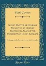Esek Cowen - In the Matter of Charges Presented by Certain Professors Against the President of Union College
