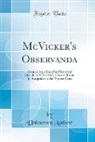 Unknown Author - McVicker's Observanda
