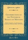 Unknown Author - Contributions to the Historical Society of Montana, Vol. 1