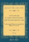 Akademie Der Wissenschaften In Wien - Anzeiger der Kaiserlichen Akademie der Wissenschaften, 1909, Vol. 46