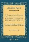 Alexander Barrie - A Collection of English Prose and Verse, for the Use of Schools, Selected From Different Authors