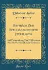 Unknown Author - Beiträge Zur Specialgeschichte Jeverlands