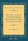 Naturforschende Gesellschaft In Bern - Mittheilungen der Naturforschenden Gesellschaft in Bern aus dem Jahre 1848