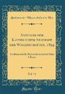 Akademie Der Wissenschaften In Wien - Anzeiger der Kaiserlichen Akademie der Wissenschaften, 1894, Vol. 31