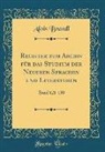 Alois Brandl - Register zum Archiv für das Studium der Neueren Sprachen und Literaturen