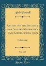 Alois Brandl - Archiv für das Studium der Neueren Sprachen und Literaturen, 1919, Vol. 139