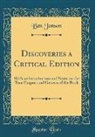 Ben Jonson - Discoveries a Critical Edition