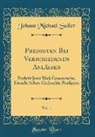 Johann Michael Sailer - Predigten Bei Verschiedenen Anlässen, Vol. 1