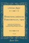 Christian Meyer - Hohenzollerische Forschungen, 1900, Vol. 6