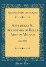Accademia di Belle Arti in Milano - Atti della R. Accademia di Belle Arti in Milano