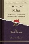 Adolf Thimme - Lied und Märe