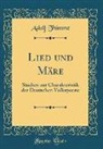 Adolf Thimme - Lied und Märe