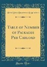 United States Department Of Agriculture - Table of Number of Packages Per Carload (Classic Reprint)