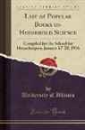 University Of Illinois - List of Popular Books on Household Science
