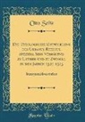 Otto Seitz - Die Theologische Entwicklung des Urbanus Rhegius, Speziell Sein Verhältnis zu Luther und zu Zwingli, in den Jahren 1521-1523