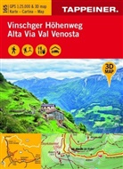 Athesia Tappeiner Verlag, Athesi Tappeiner Verlag, Athesia Tappeiner Verlag - 3D-Wanderkarte Vinschger Höhenweg