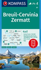 KOMPASS-Karte GmbH, KOMPASS-Karten GmbH, KOMPASS-Karten GmbH - Breuil-Cervinia, Zermatt 1:50 000