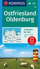 KOMPASS-Karte GmbH, KOMPASS-Karten GmbH, KOMPASS-Karten GmbH - KOMPASS Wanderkarten-Set 410 Ostfriesland, Oldenburg (3 Karten) 1:50.000